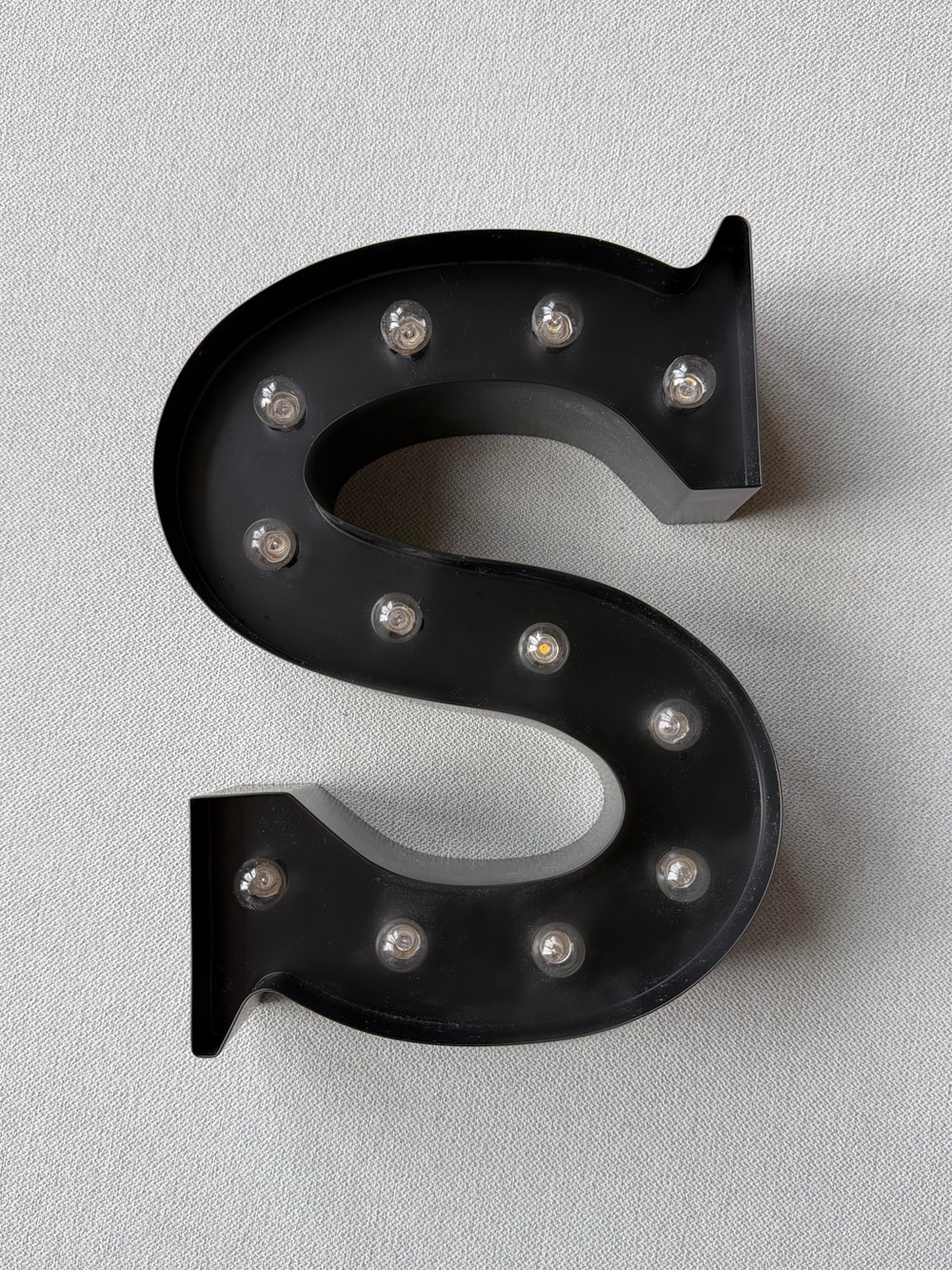 Matte Black Target Threshold Marquee Letter "S" Light - Home Wall Decor
